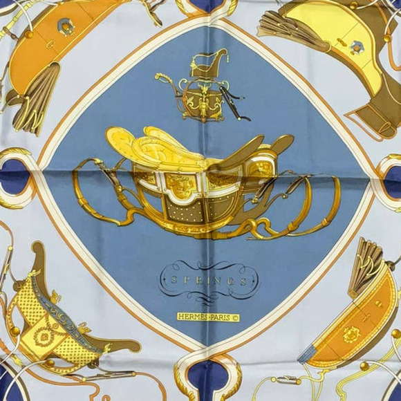 Hermes Springs 100% Silk Scarf by Philippe Ledoux 90cm × 90cm Square Carre - Picture 6 of 16